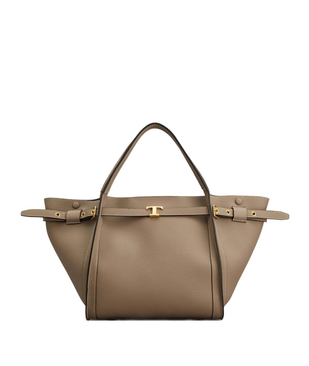 TOD'S Коричневая кожаная сумка тоут, фото 1