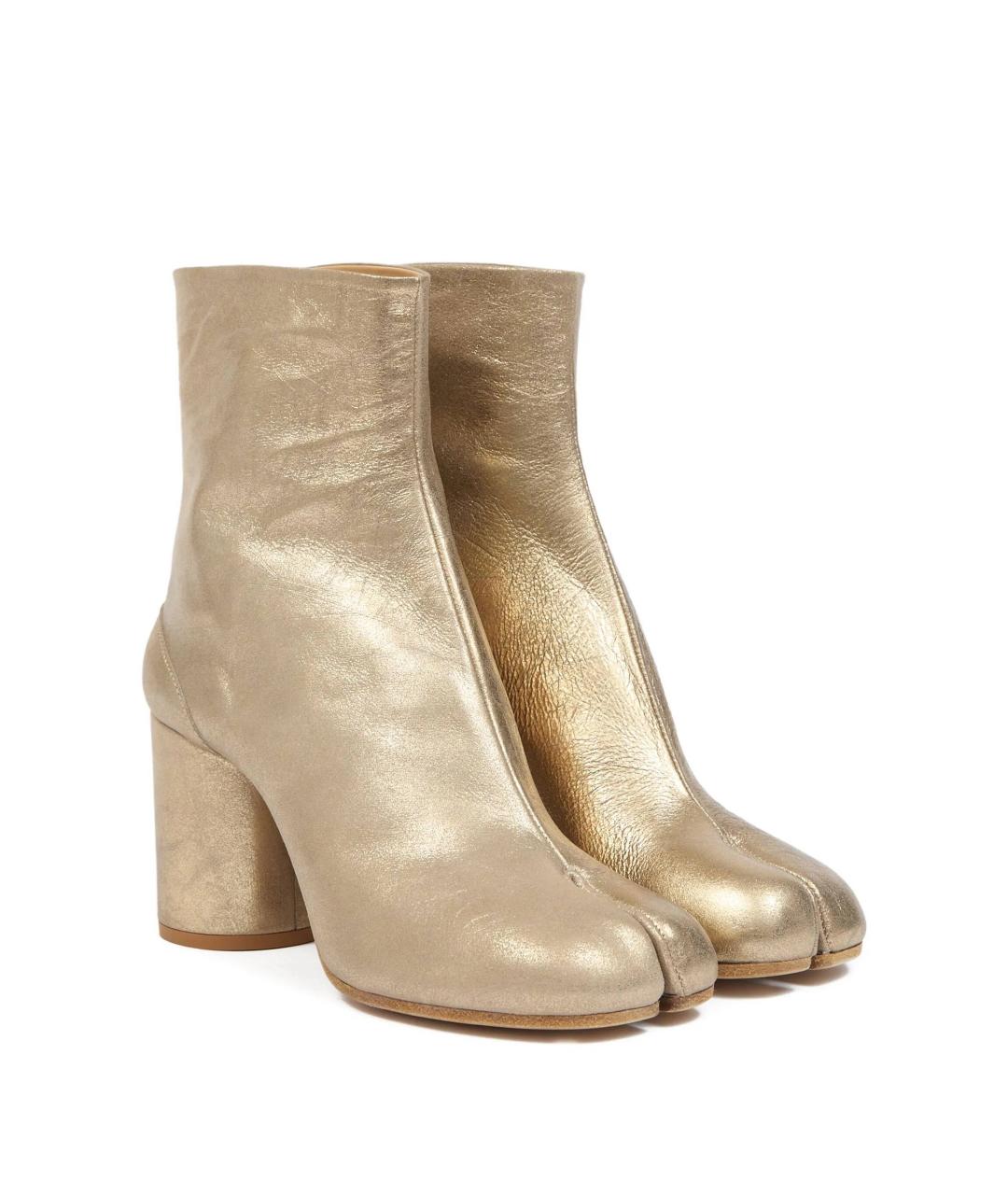 MAISON MARGIELA Золотые кожаные ботильоны, фото 2