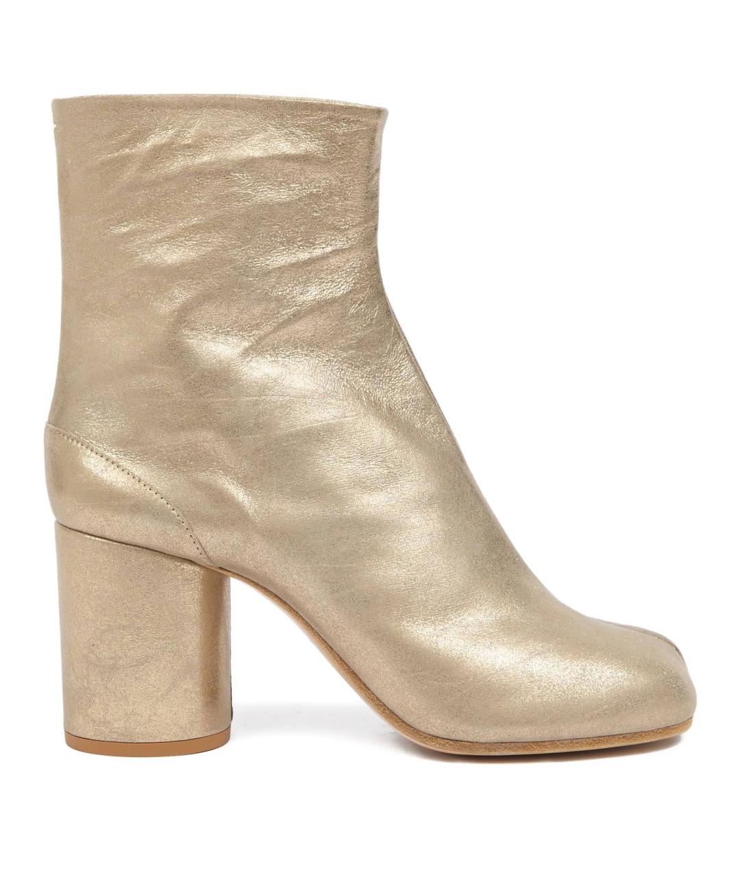 MAISON MARGIELA Золотые кожаные ботильоны, фото 1