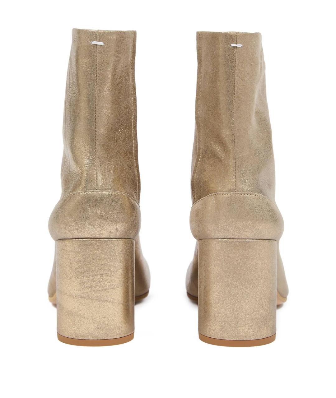 MAISON MARGIELA Золотые кожаные ботильоны, фото 3