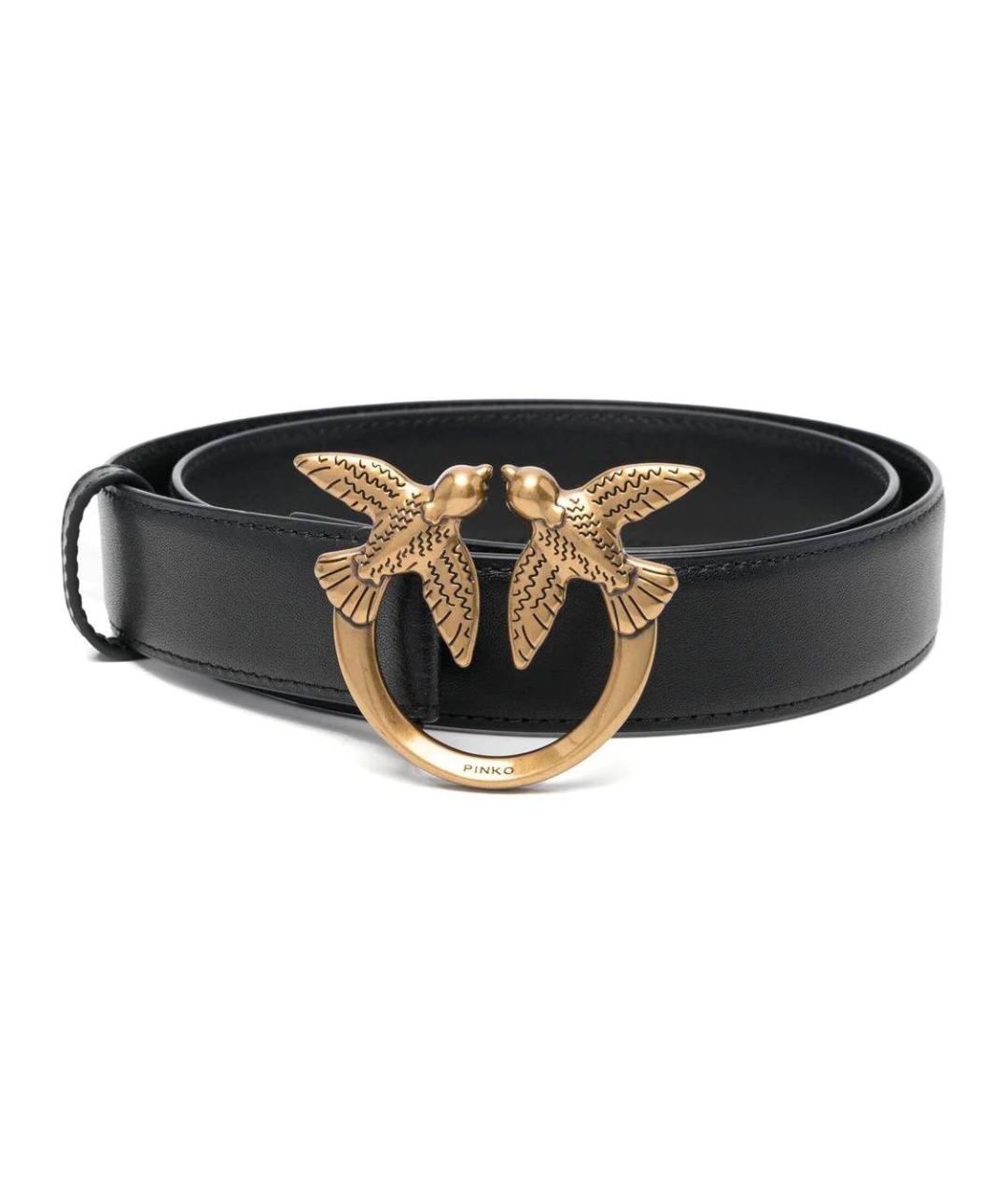 PINKO Черный кожаный ремень, фото 1