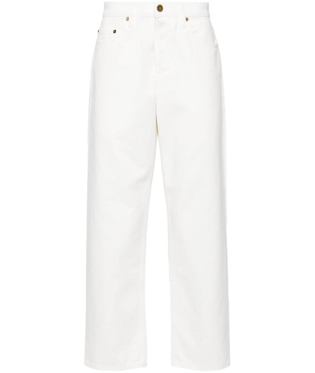GOLDEN GOOSE DELUXE BRAND Белые хлопковые прямые джинсы, фото 1