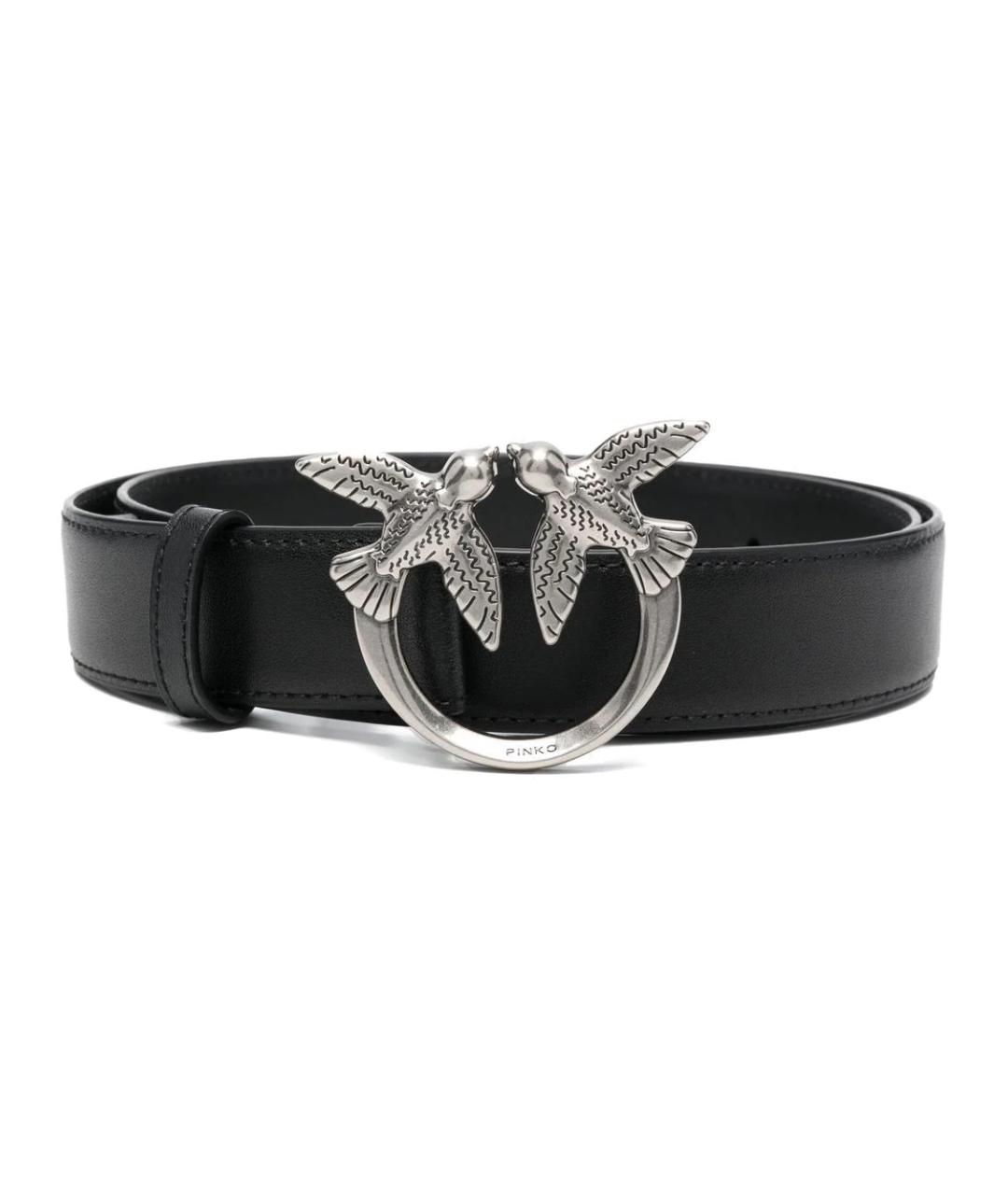 PINKO Черный кожаный ремень, фото 1