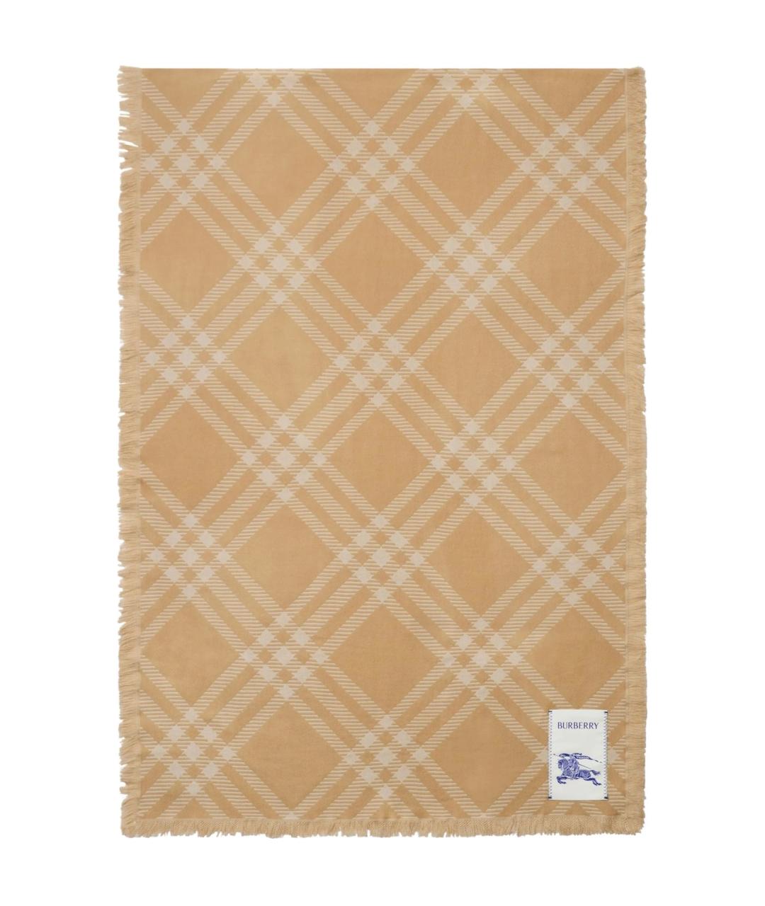 BURBERRY Бежевый шерстяной шарф, фото 1