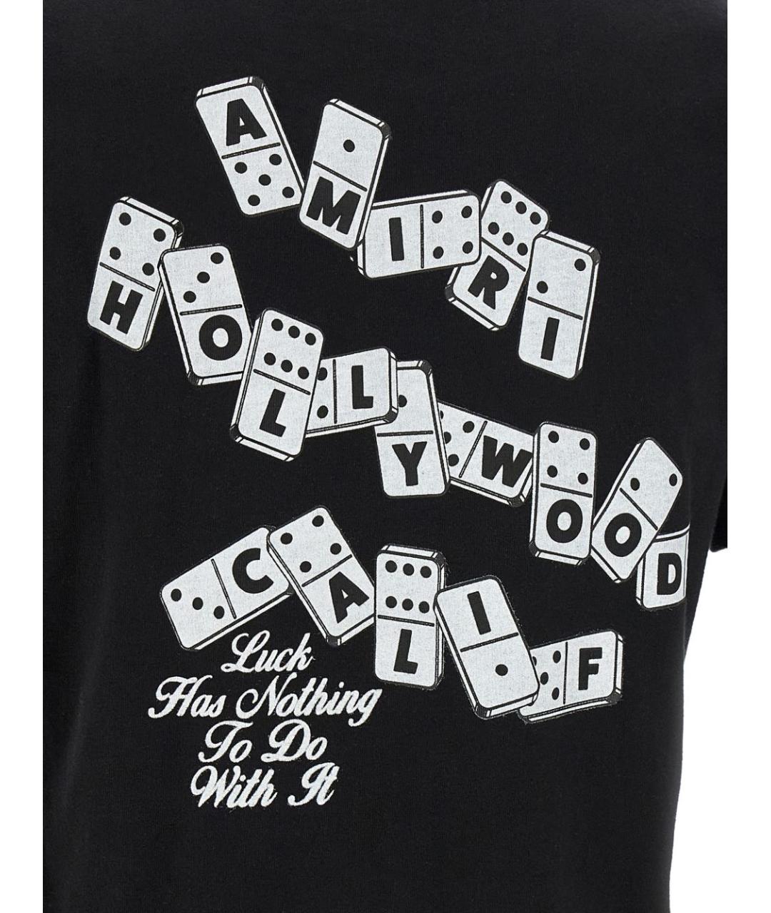 AMIRI Черная хлопковая футболка, фото 4