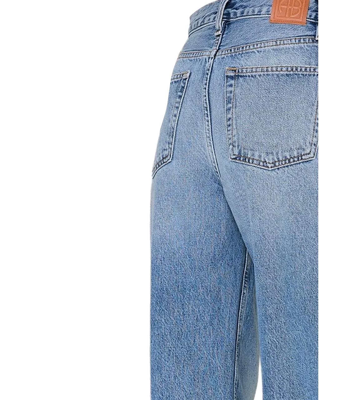 ANINE BING Синие хлопковые прямые джинсы, фото 3