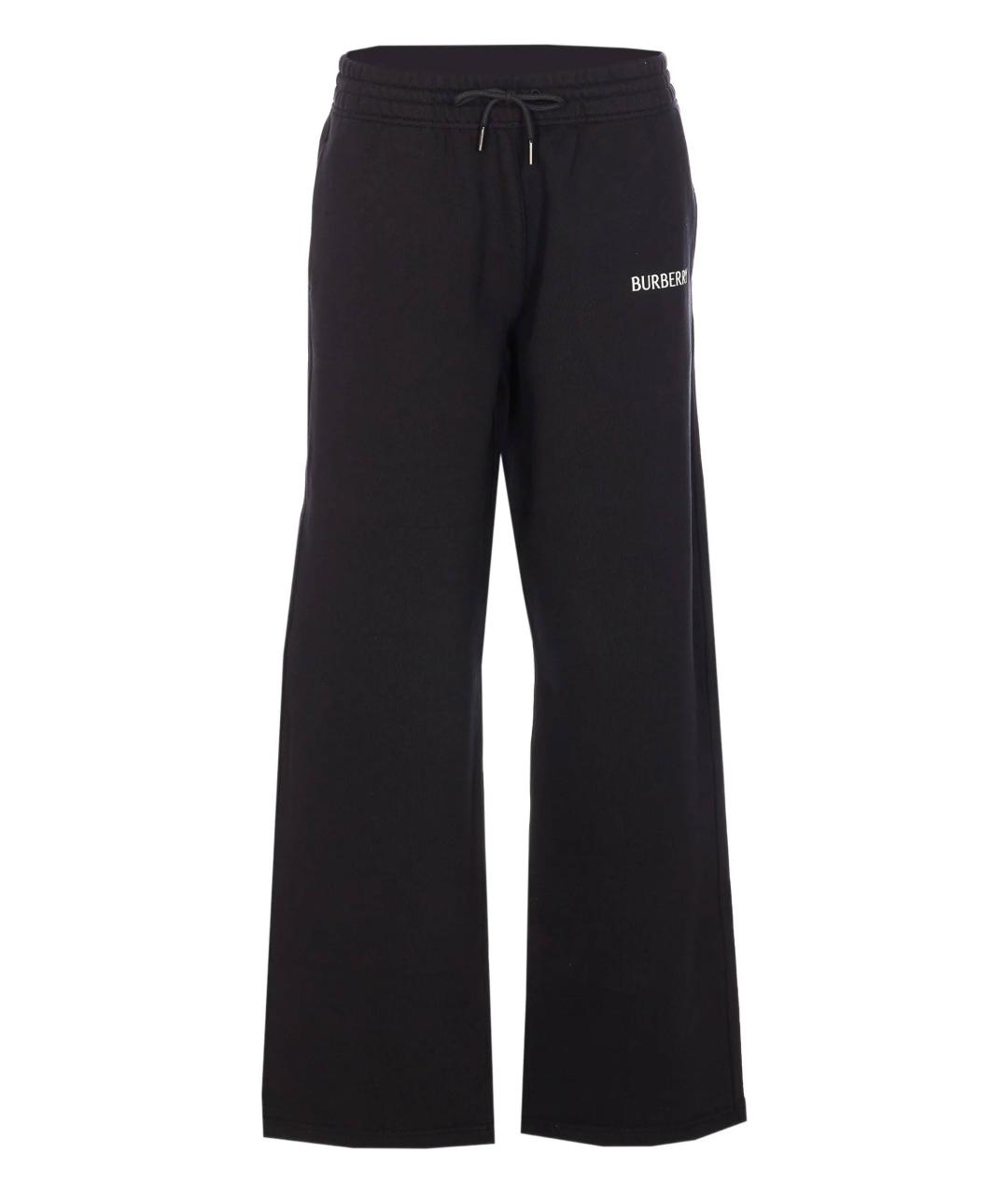 BURBERRY Черные хлопковые спортивные брюки и шорты, фото 1