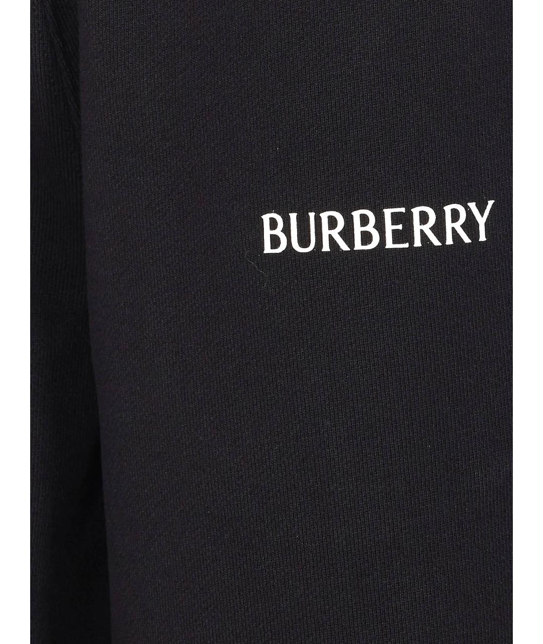 BURBERRY Черные хлопковые спортивные брюки и шорты, фото 3