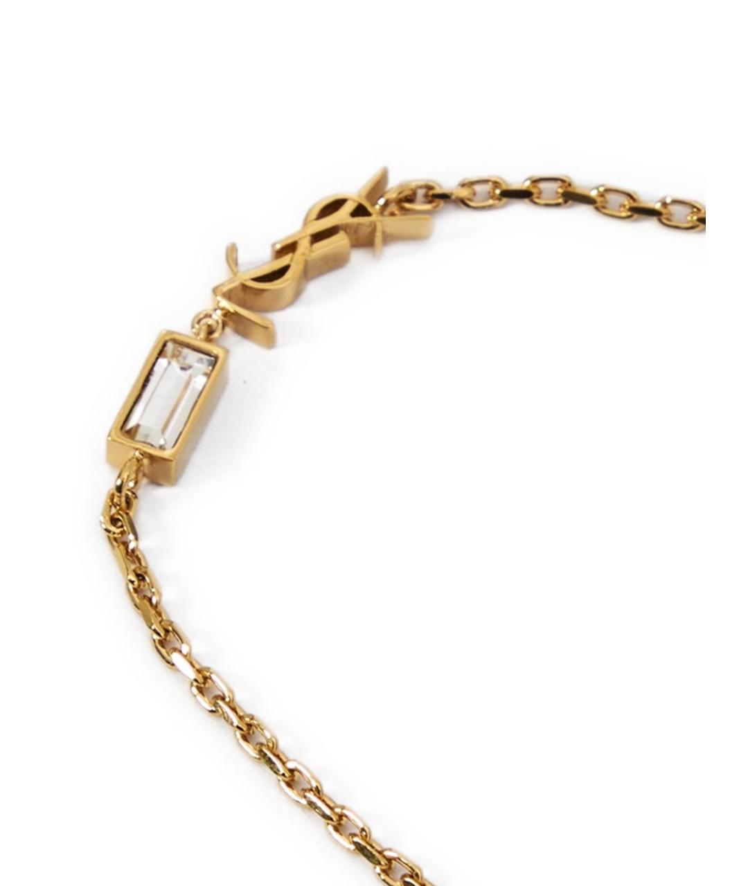 SAINT LAURENT Золотой металлический браслет, фото 2