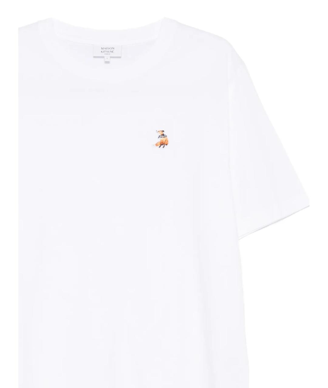 MAISON KITSUNE Белая хлопковая футболка, фото 2