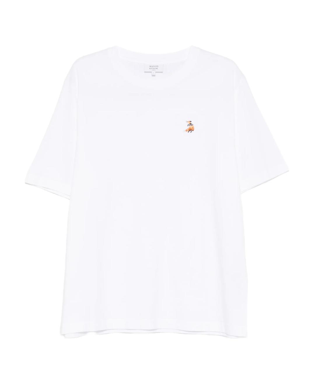 MAISON KITSUNE Белая хлопковая футболка, фото 1