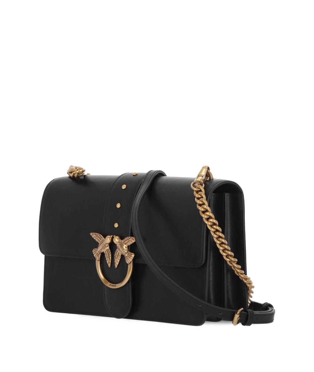 PINKO Черная кожаная сумка через плечо, фото 2