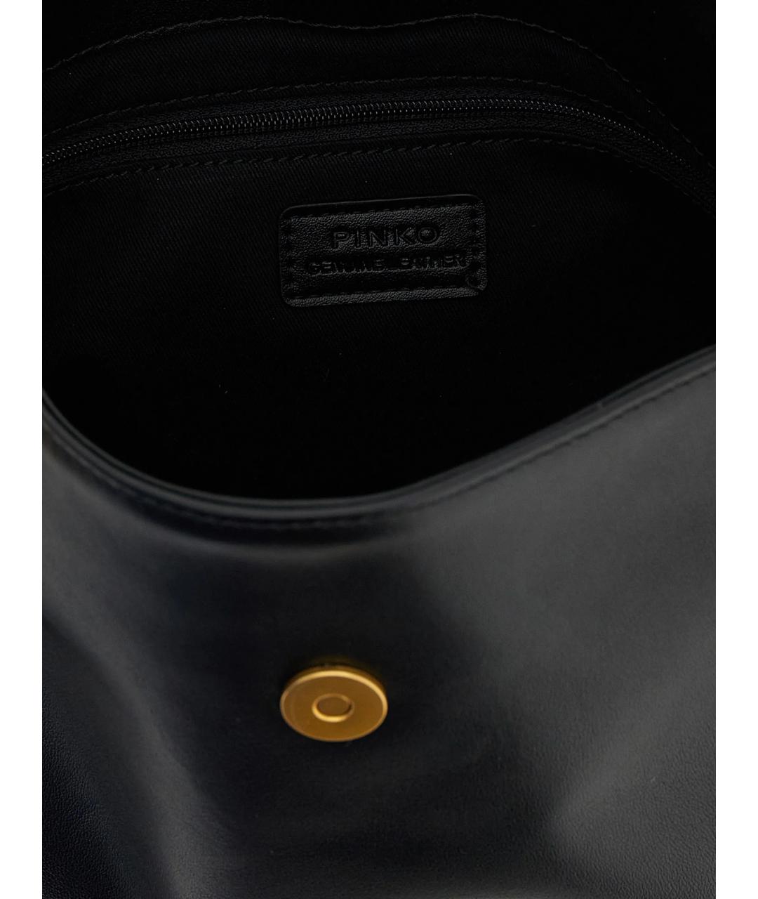 PINKO Черная кожаная сумка через плечо, фото 4