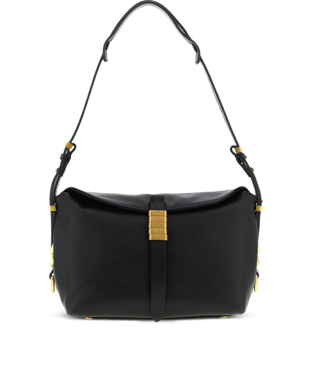 PINKO Черная кожаная сумка через плечо, фото 1