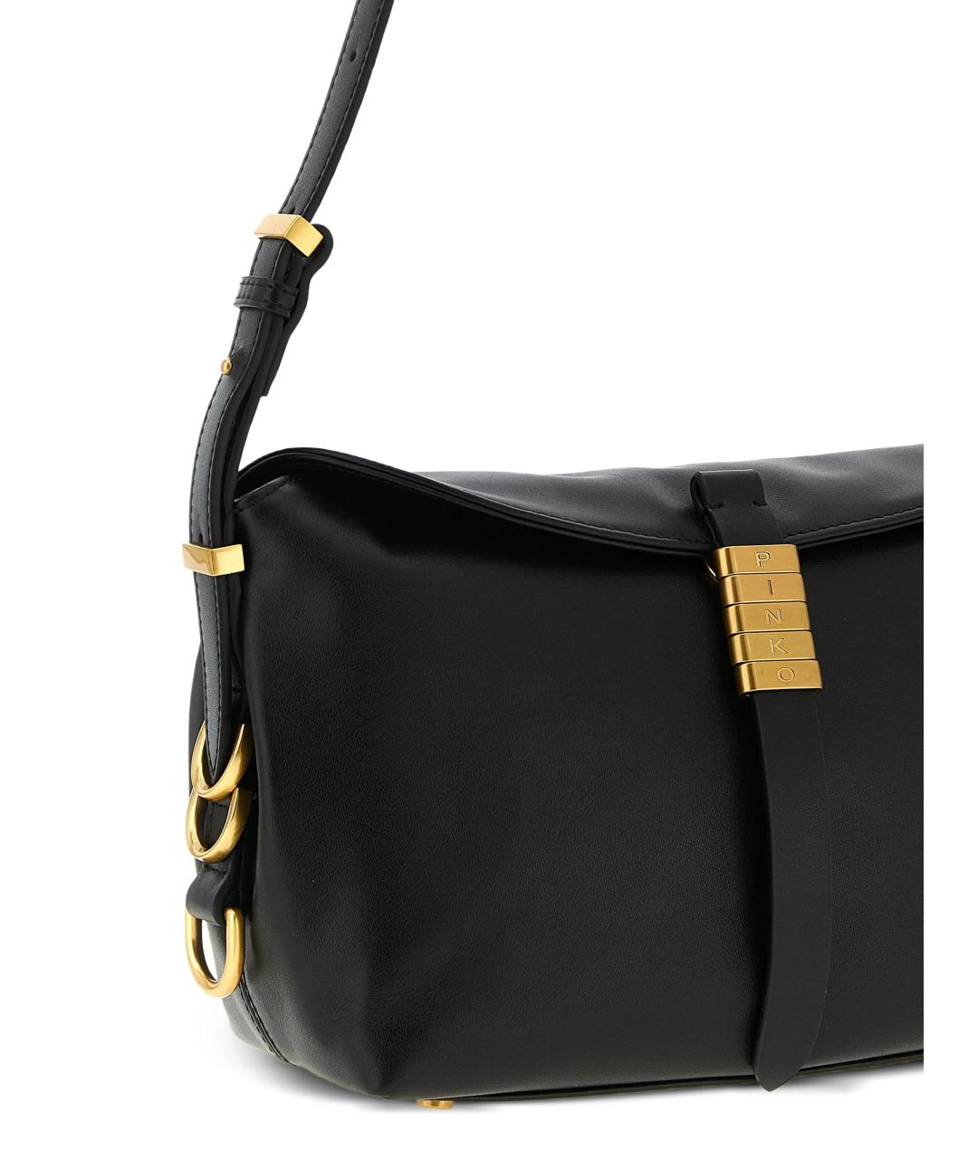 PINKO Черная кожаная сумка через плечо, фото 3