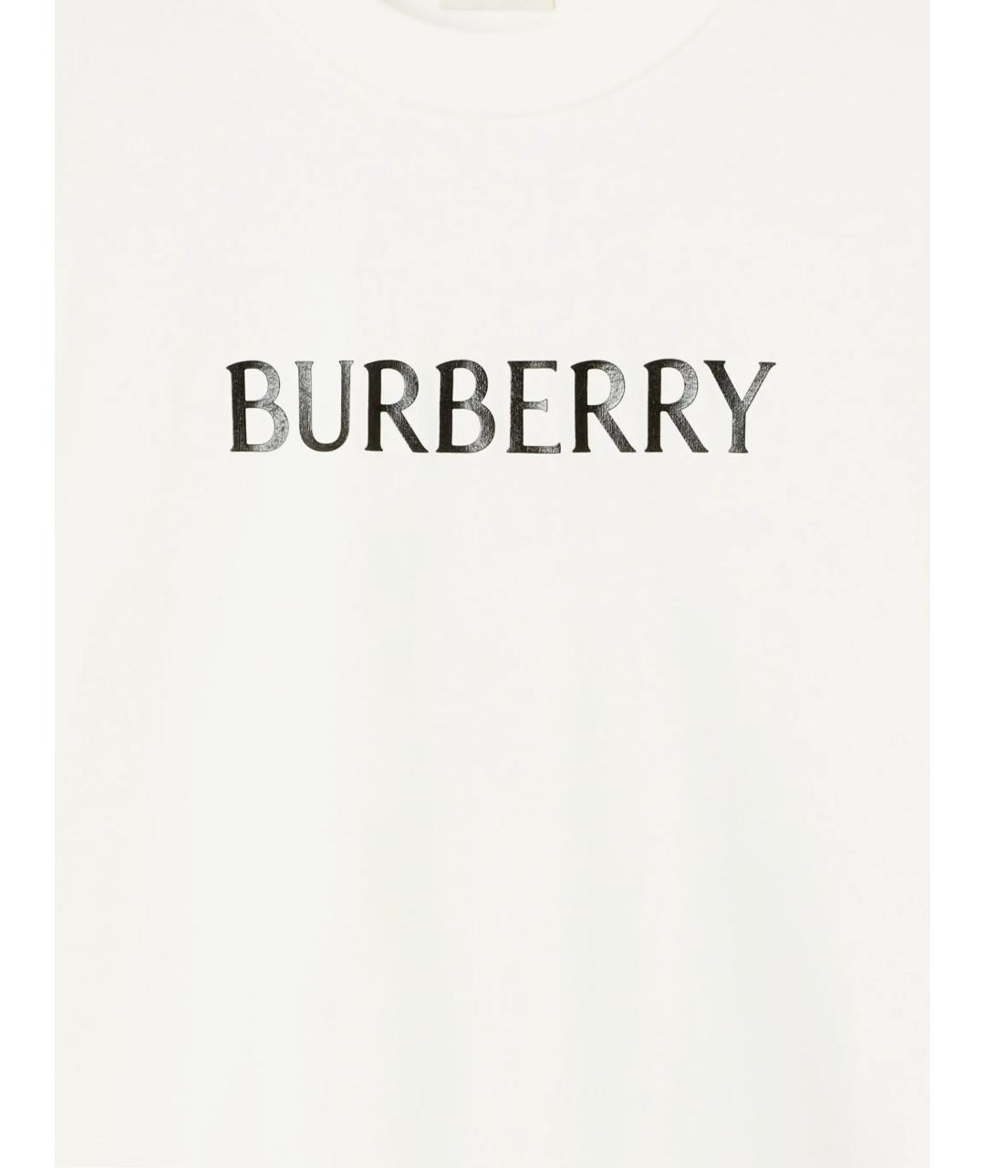 BURBERRY Белая хлопковая футболка, фото 2