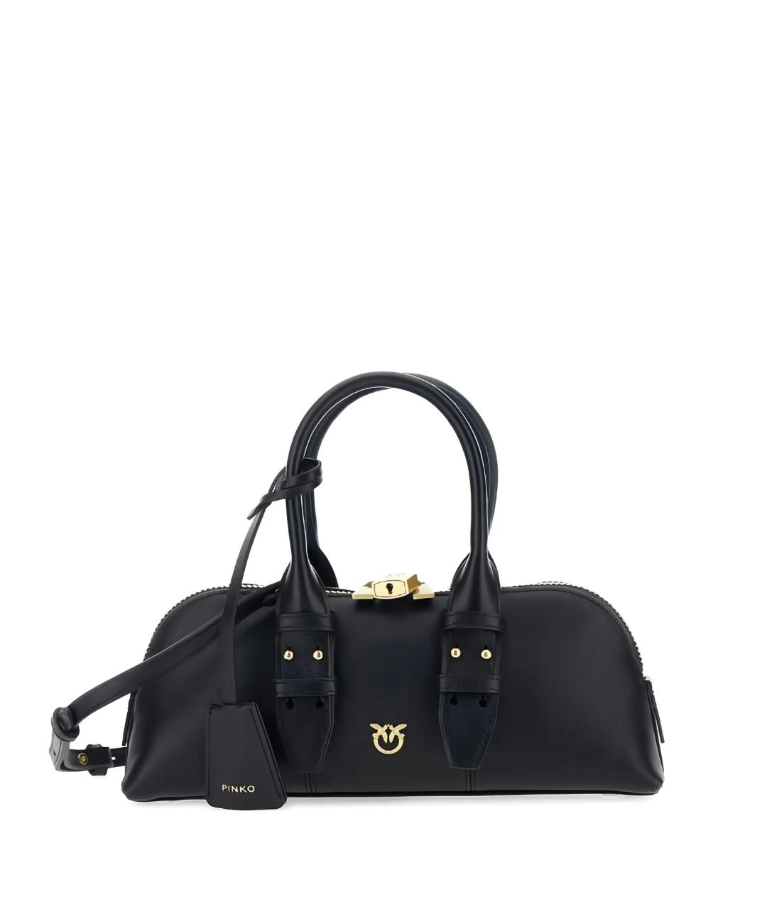 PINKO Черная кожаная сумка с короткими ручками, фото 1