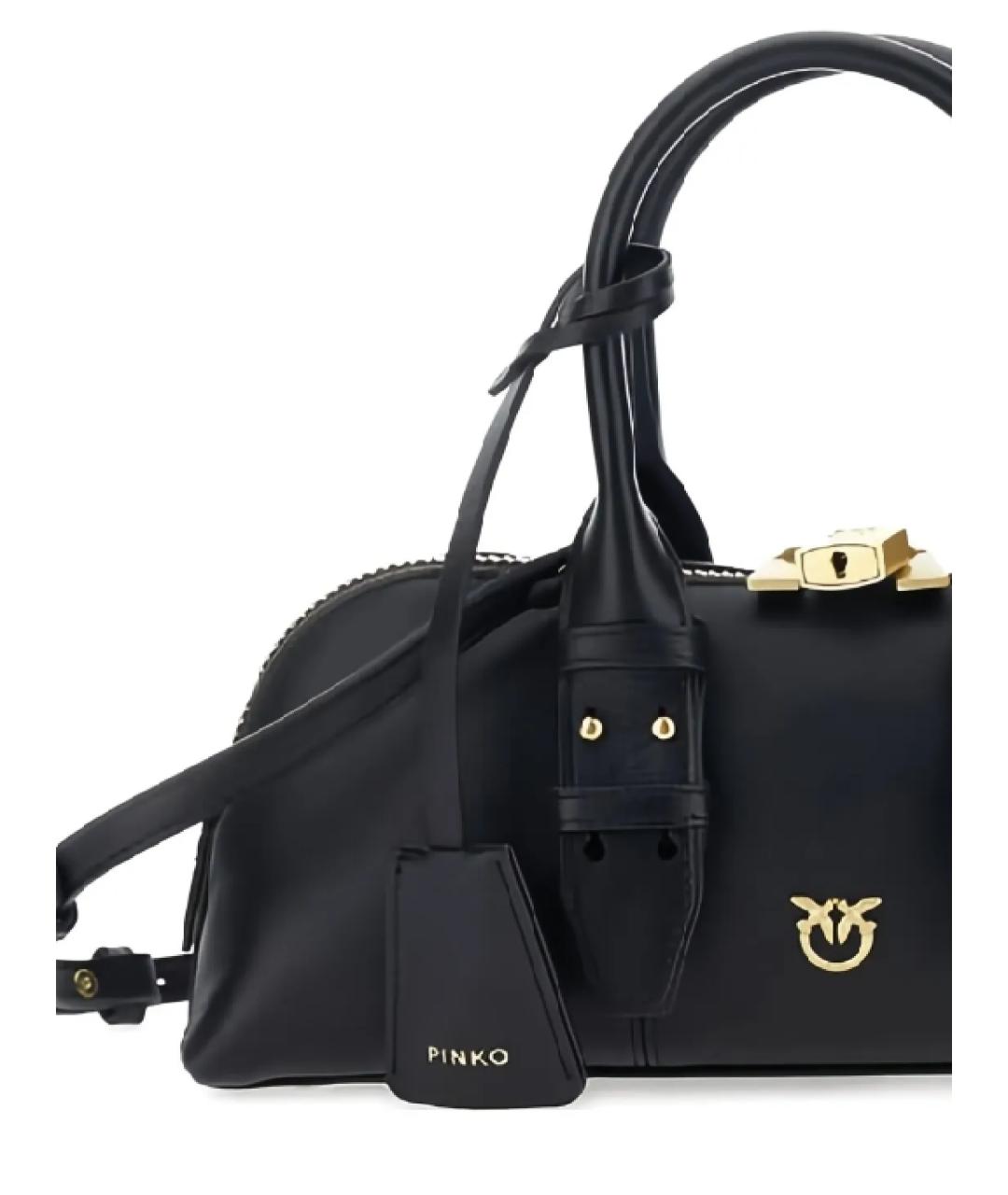 PINKO Черная кожаная сумка с короткими ручками, фото 2