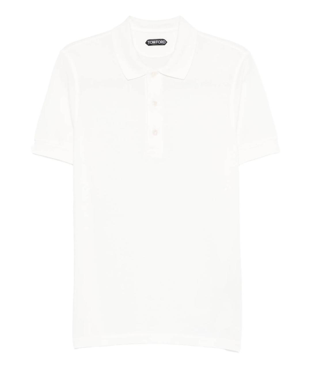 TOM FORD Белое хлопковое поло с коротким рукавом, фото 1