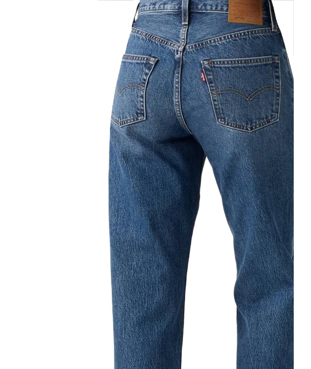 LEVI'S Синие хлопковые прямые джинсы, фото 3