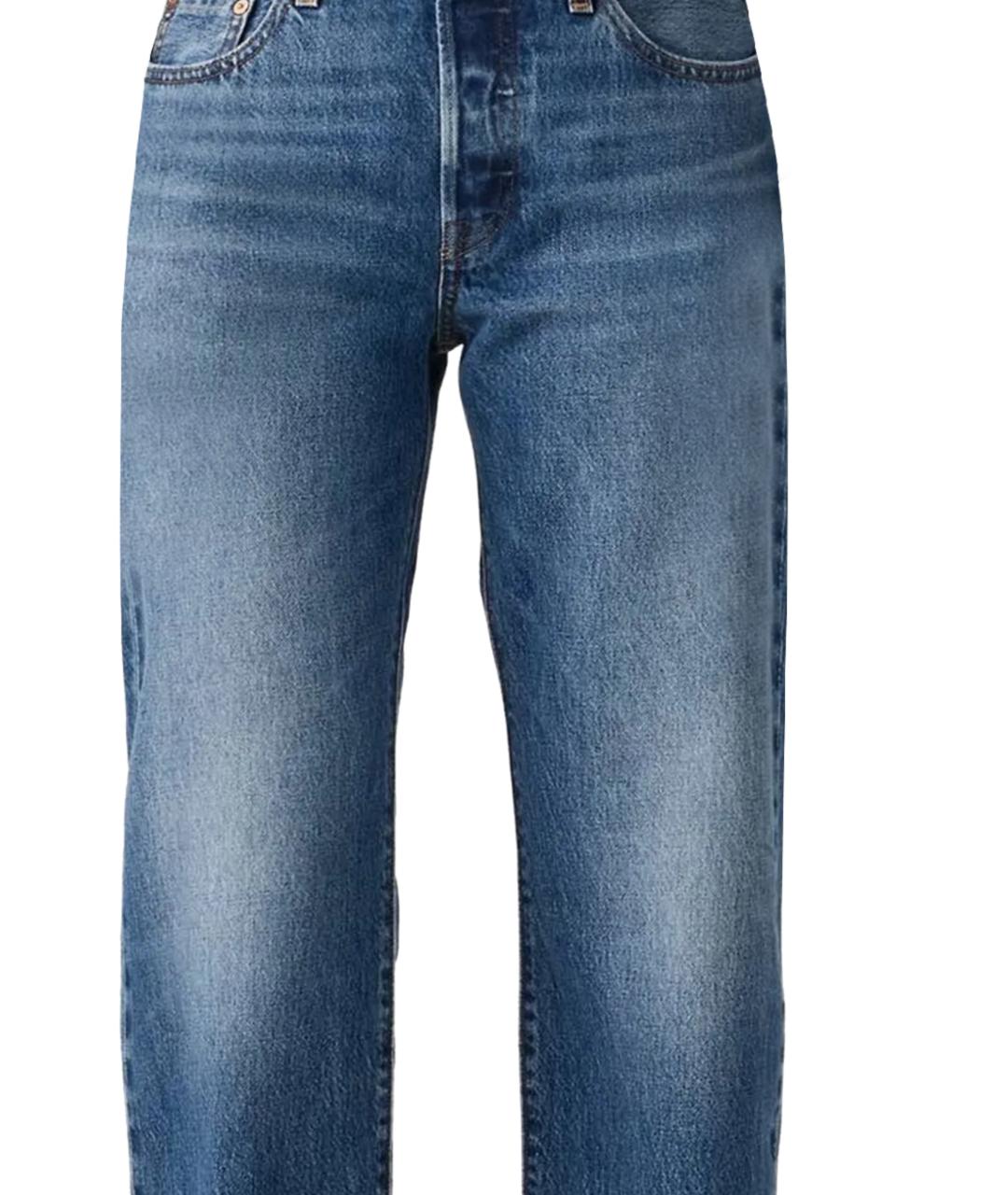 LEVI'S Синие хлопковые прямые джинсы, фото 2