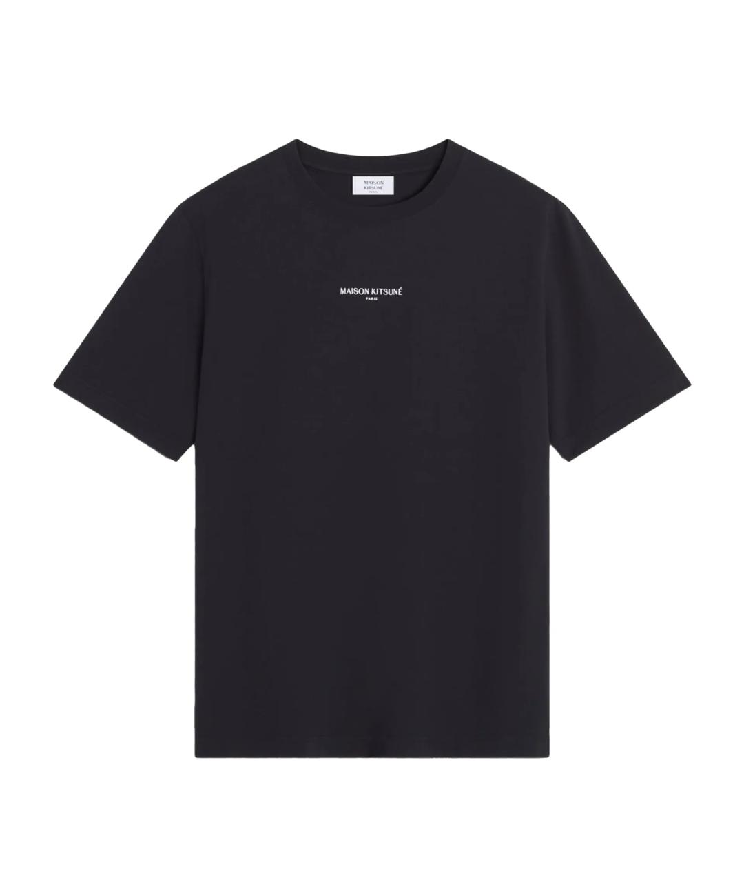 MAISON KITSUNE Черная хлопковая футболка, фото 1