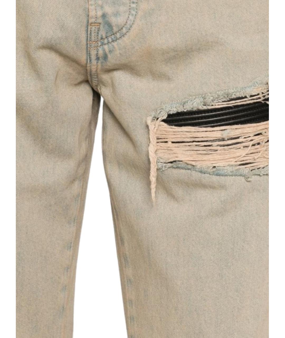 AMIRI Бежевые хлопковые прямые джинсы, фото 2