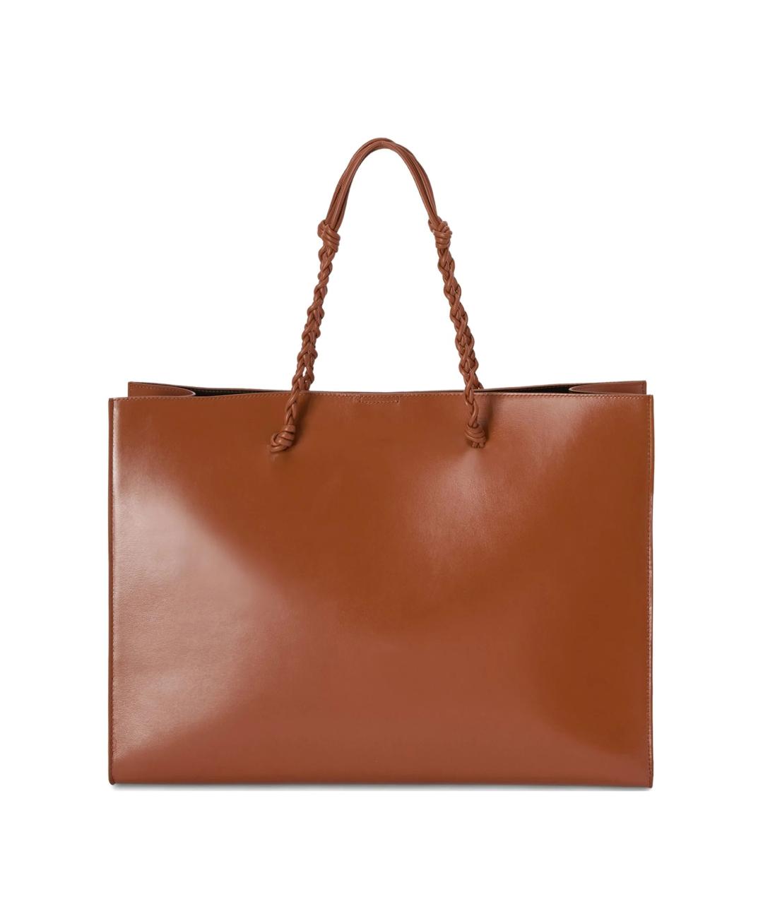 JIL SANDER Коричневая кожаная сумка тоут, фото 3