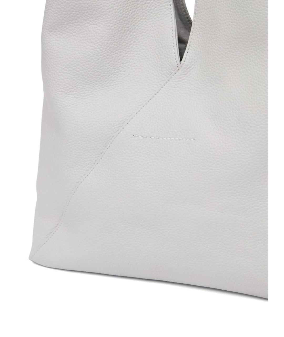 MM6 MAISON MARGIELA Серая кожаная сумка с короткими ручками, фото 2