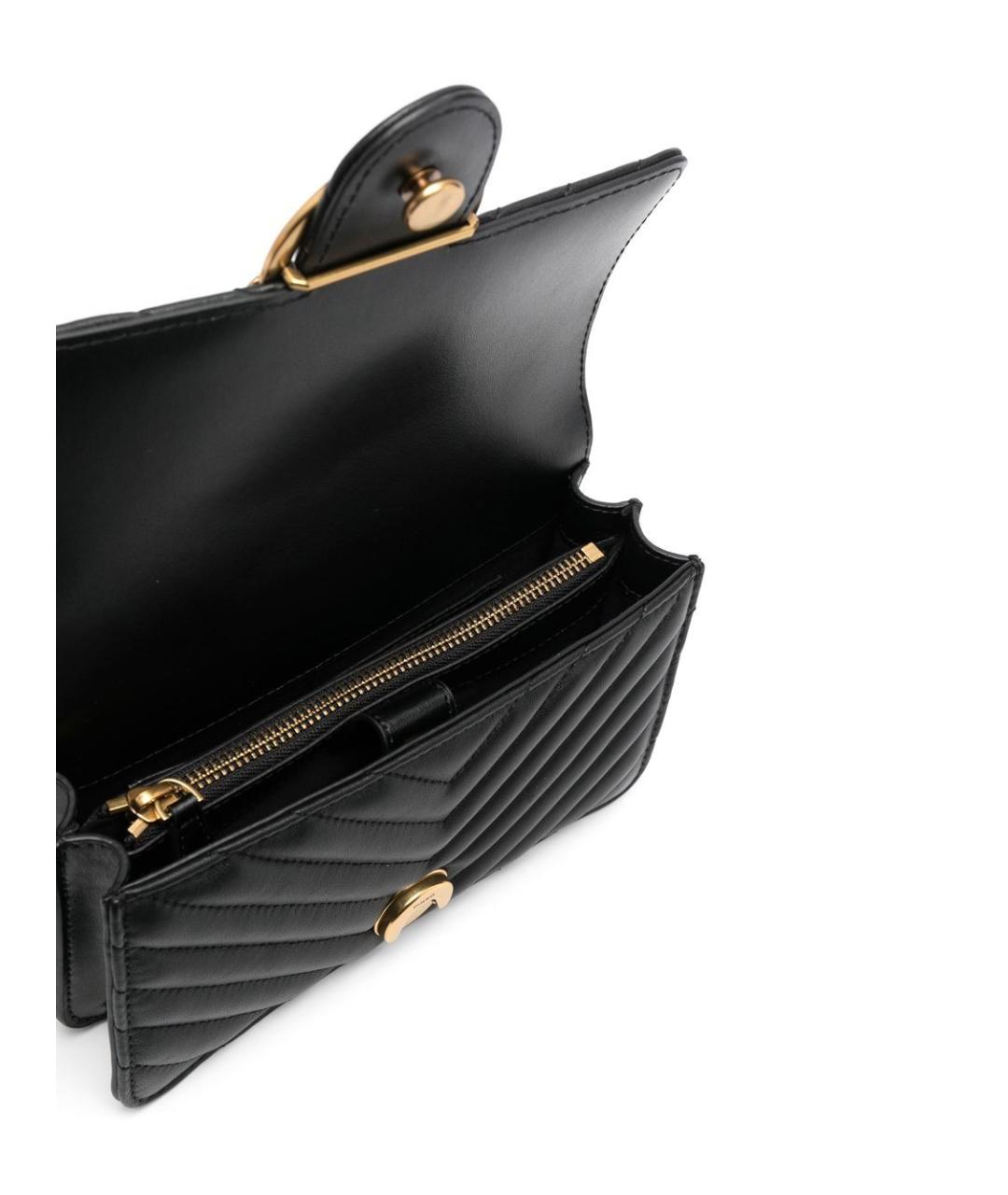 PINKO Черная кожаная сумка через плечо, фото 3