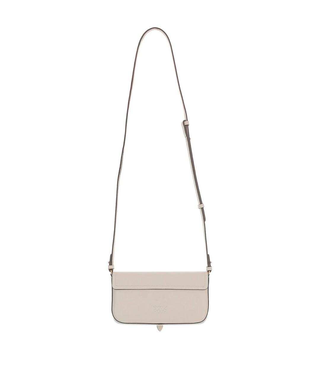 PINKO Бежевая кожаная сумка через плечо, фото 3