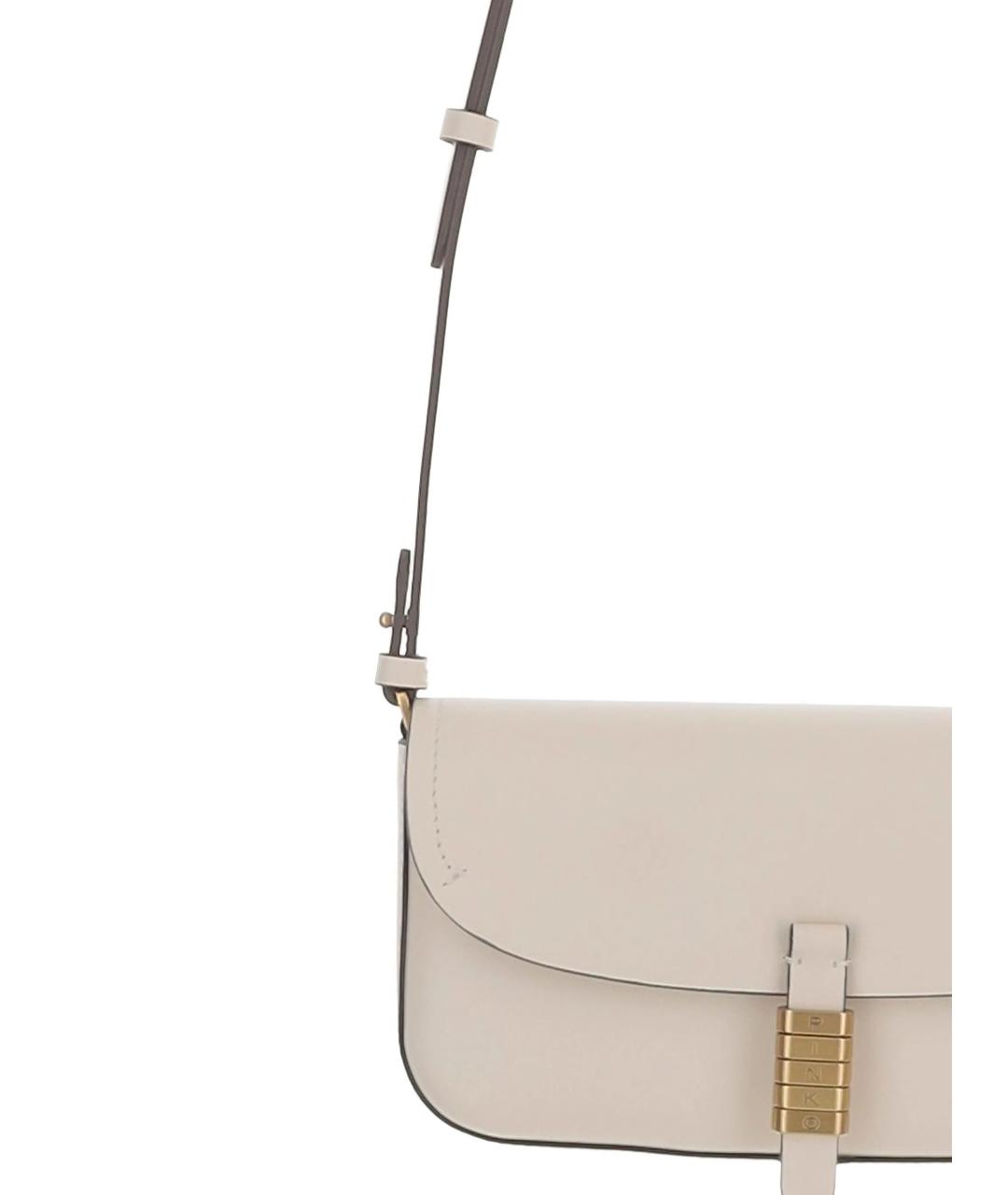 PINKO Бежевая кожаная сумка через плечо, фото 4