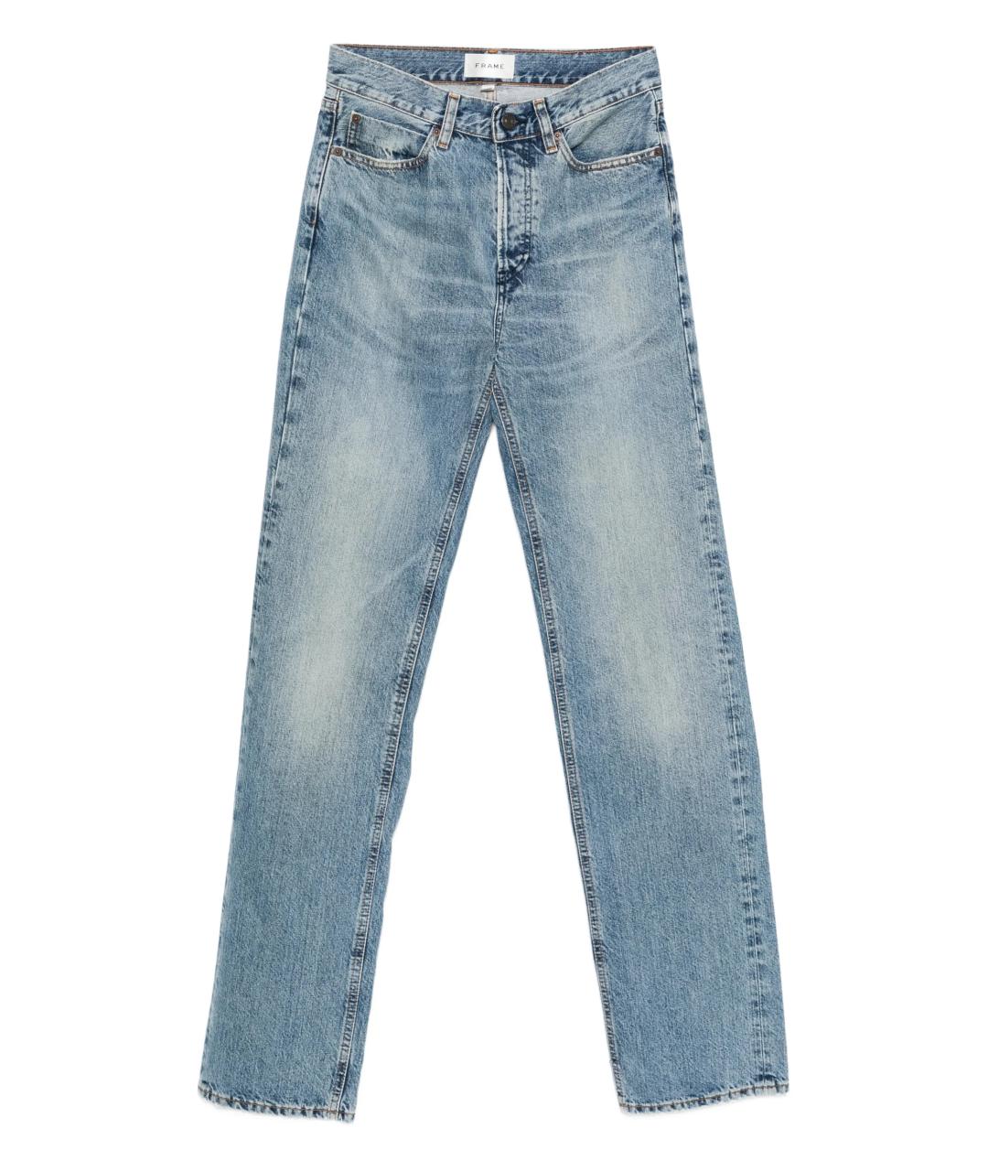 FRAME Голубые хлопковые прямые джинсы, фото 1