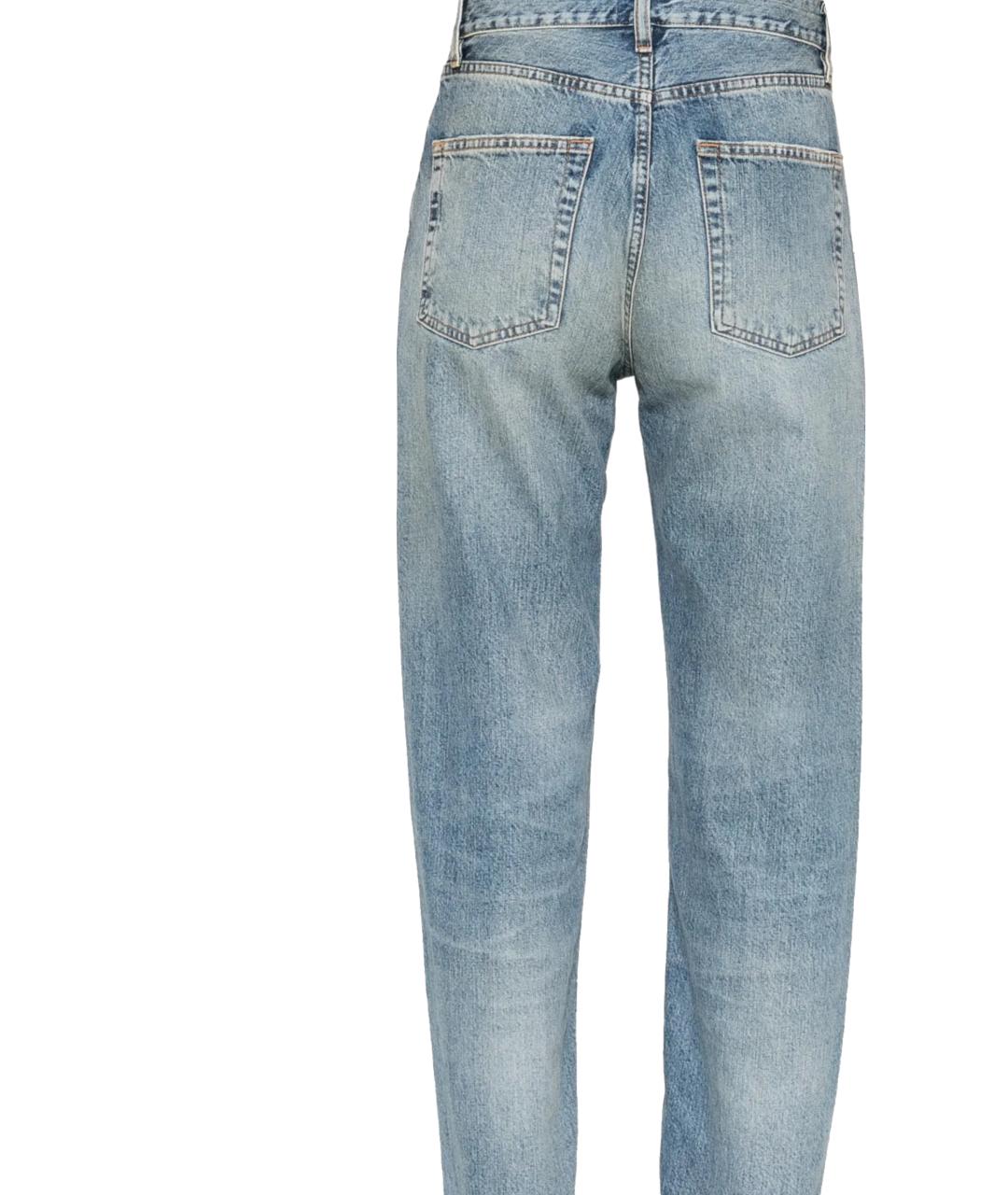 FRAME Голубые хлопковые прямые джинсы, фото 3