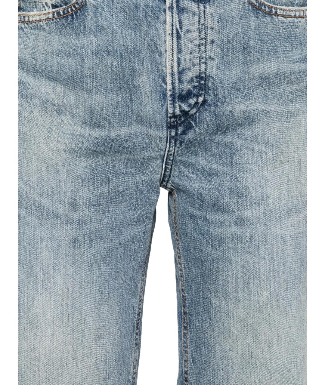 FRAME Голубые хлопковые прямые джинсы, фото 2