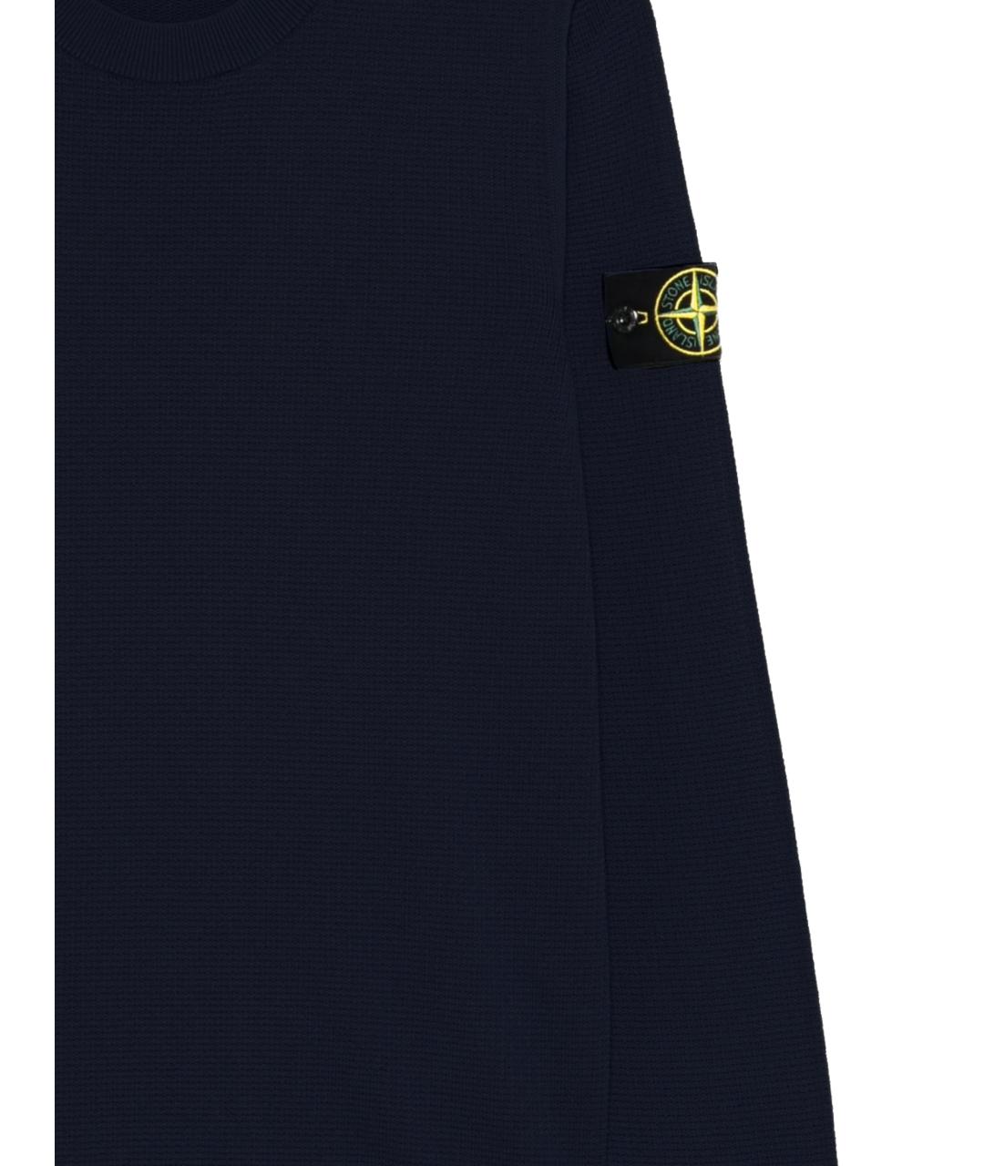 STONE ISLAND Темно-синий хлопковый джемпер / свитер, фото 2