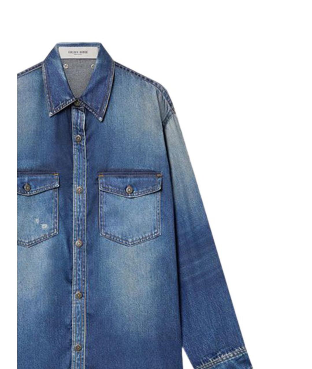 GOLDEN GOOSE DELUXE BRAND Синяя полиэстеровая рубашка, фото 2