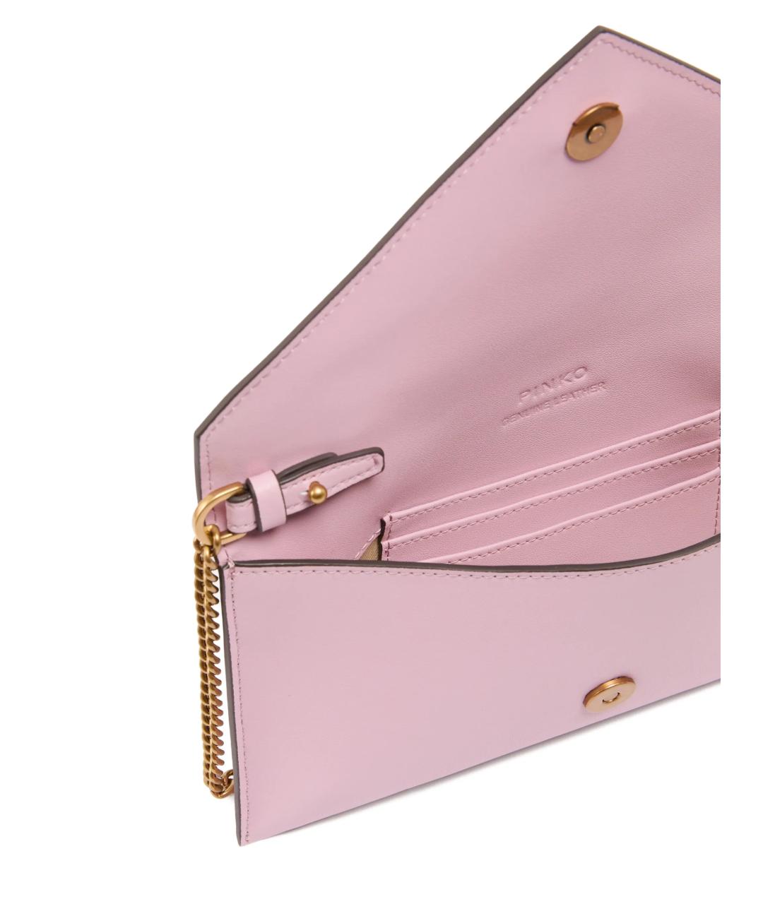 PINKO Розовая кожаная сумка с короткими ручками, фото 4