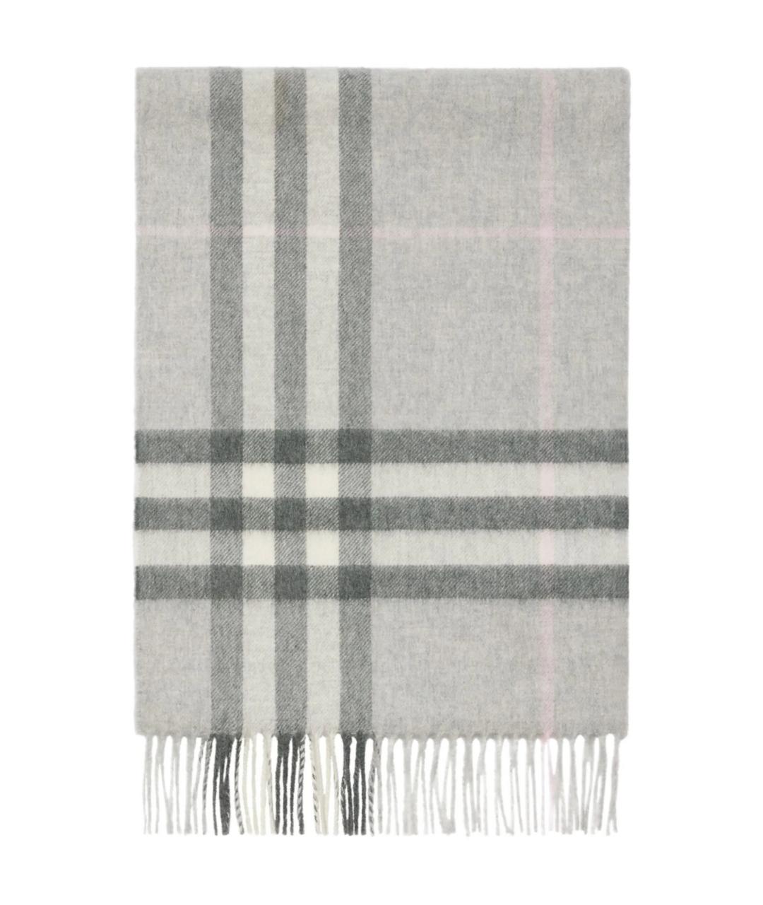 BURBERRY Серый кашемировый шарф, фото 2