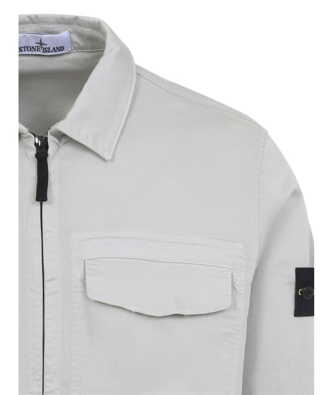 STONE ISLAND Серая хлопковая кэжуал рубашка, фото 2