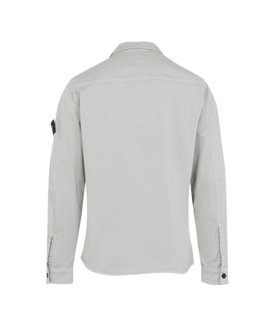 STONE ISLAND Серая хлопковая кэжуал рубашка, фото 3