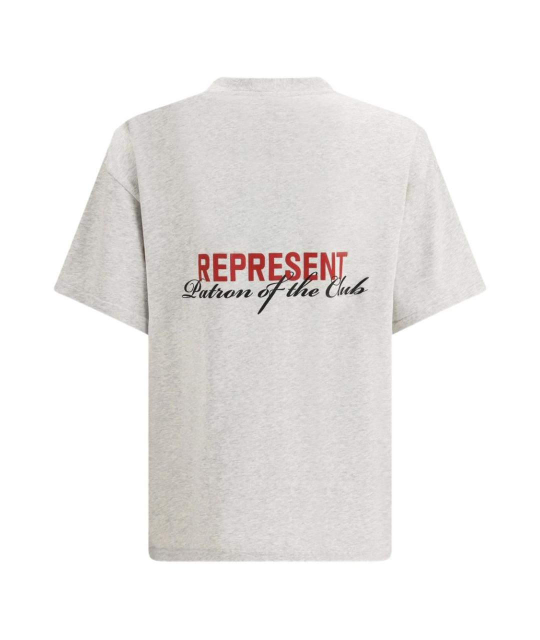 REPRESENT Серая хлопковая футболка, фото 3