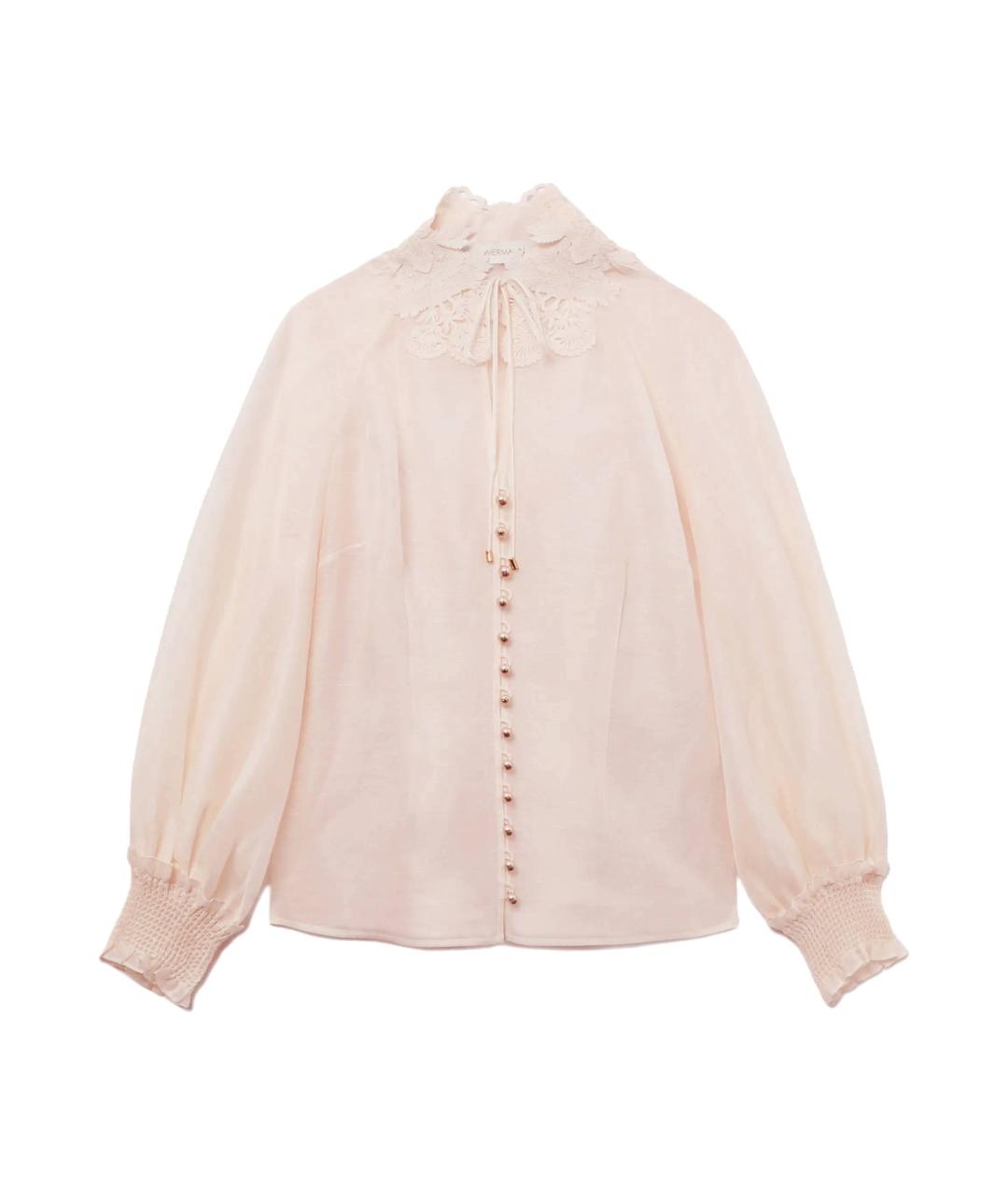 ZIMMERMANN Розовая льняная рубашка, фото 1