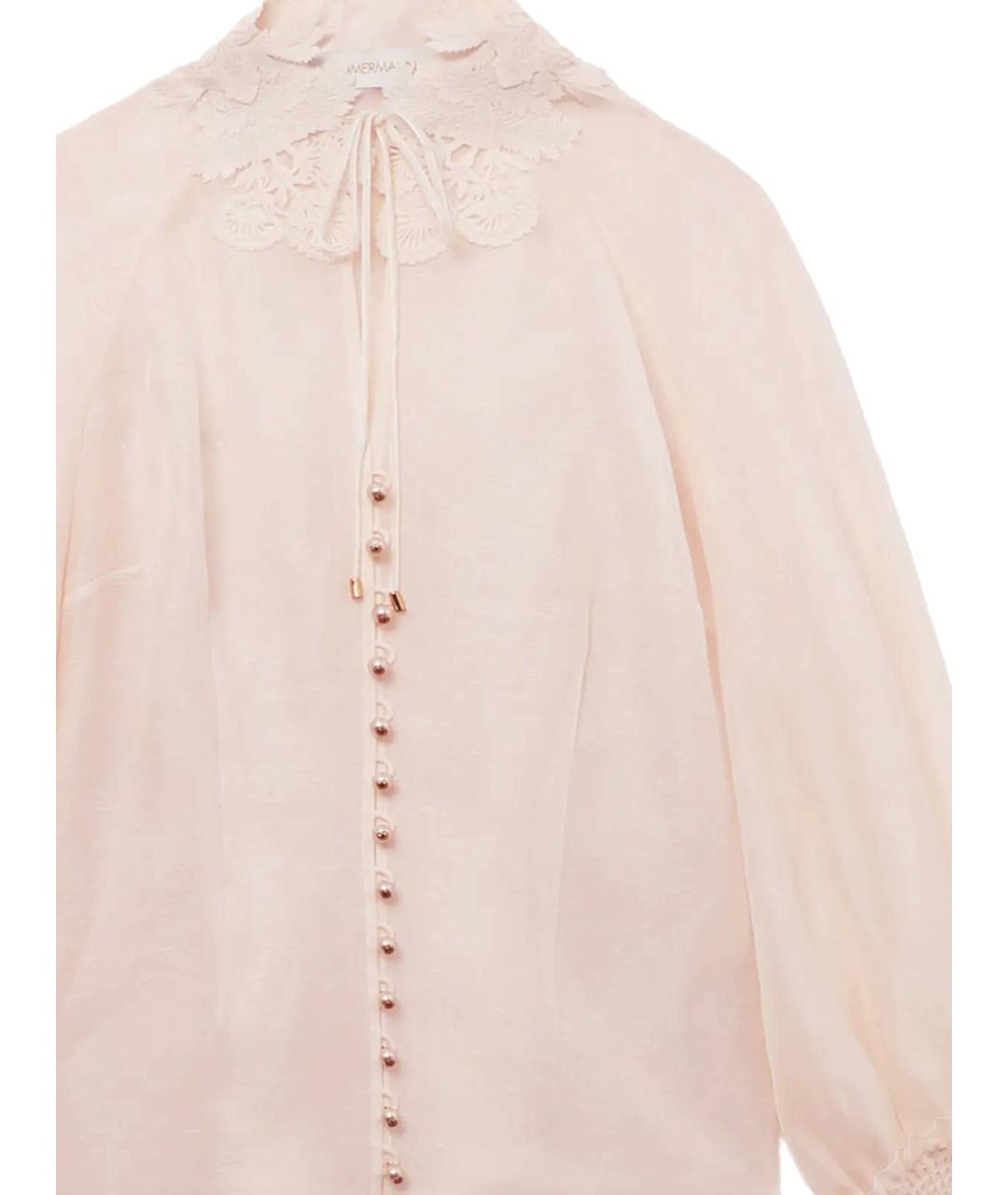 ZIMMERMANN Розовая льняная рубашка, фото 2