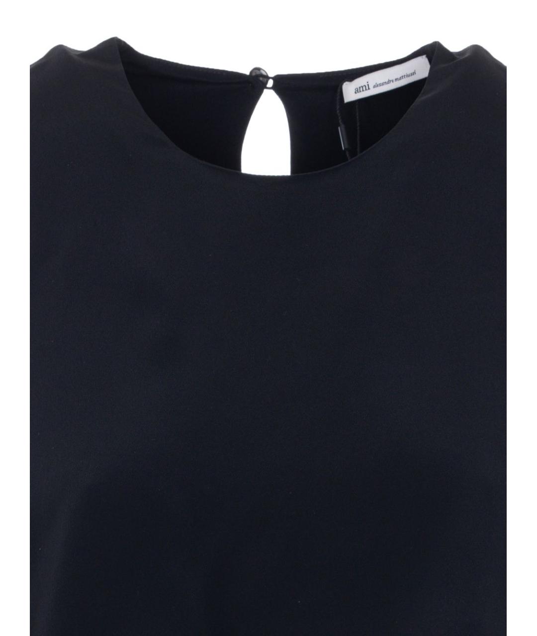 Ami Paris Черное ацетатное повседневное платье, фото 2