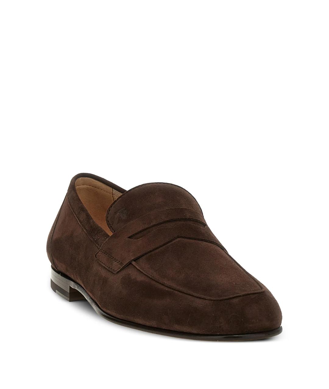 TOD'S Коричневые замшевые лоферы, фото 2