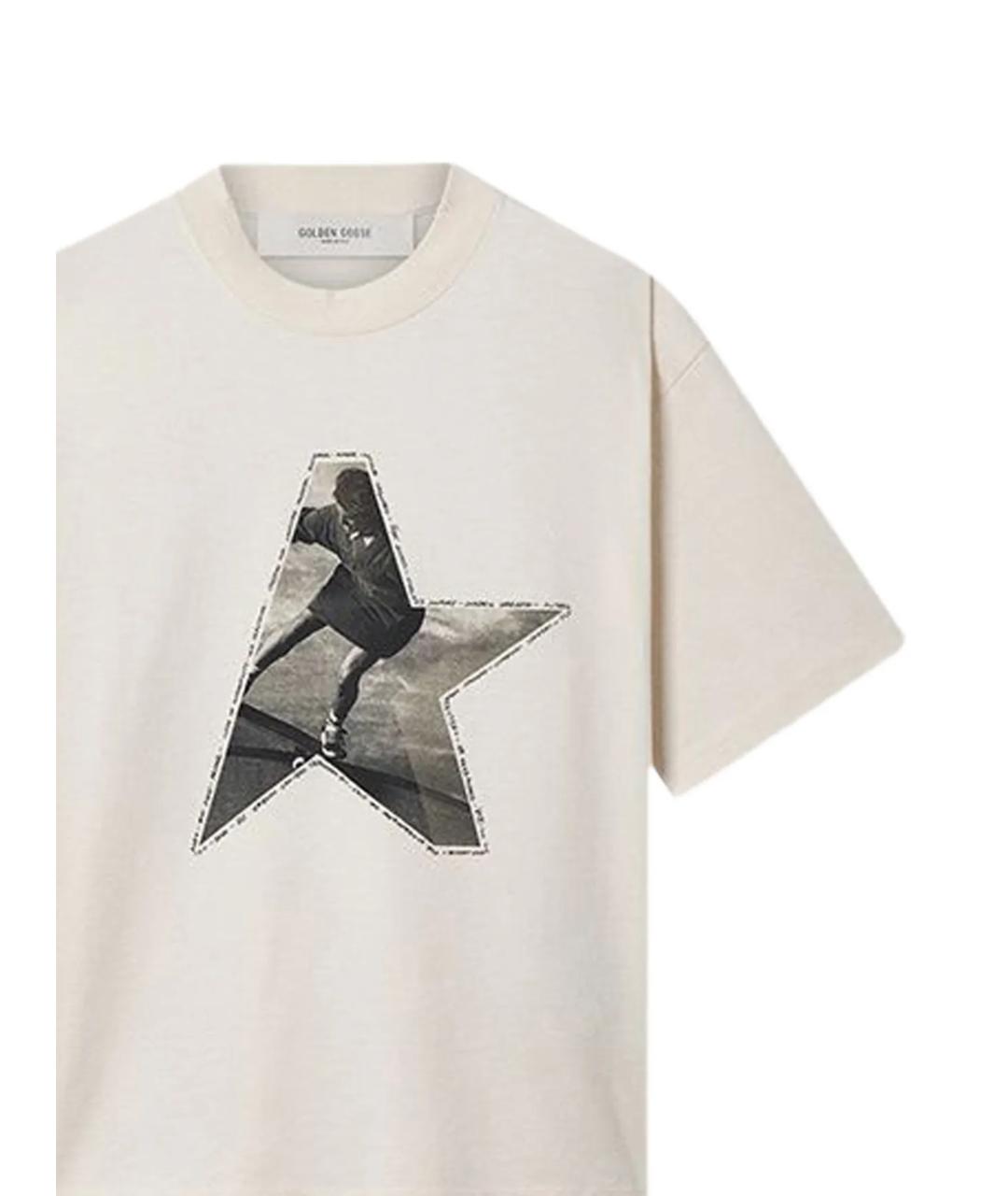 GOLDEN GOOSE DELUXE BRAND Белая хлопковая футболка, фото 2