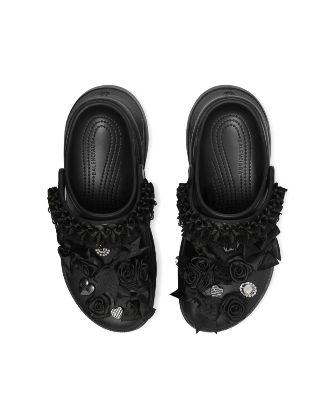 BALENCIAGA Черные резиновые сабо, фото 6