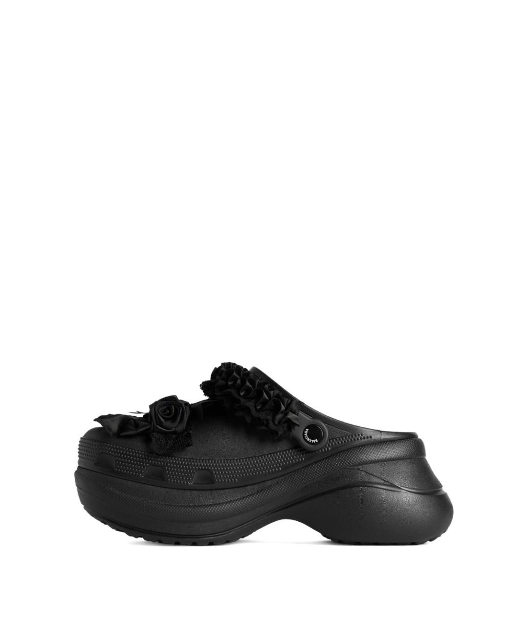 BALENCIAGA Черные резиновые сабо, фото 4