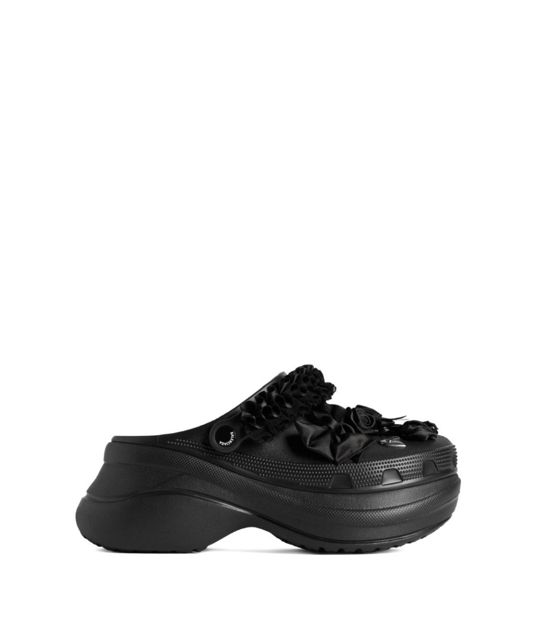 BALENCIAGA Черные резиновые сабо, фото 1